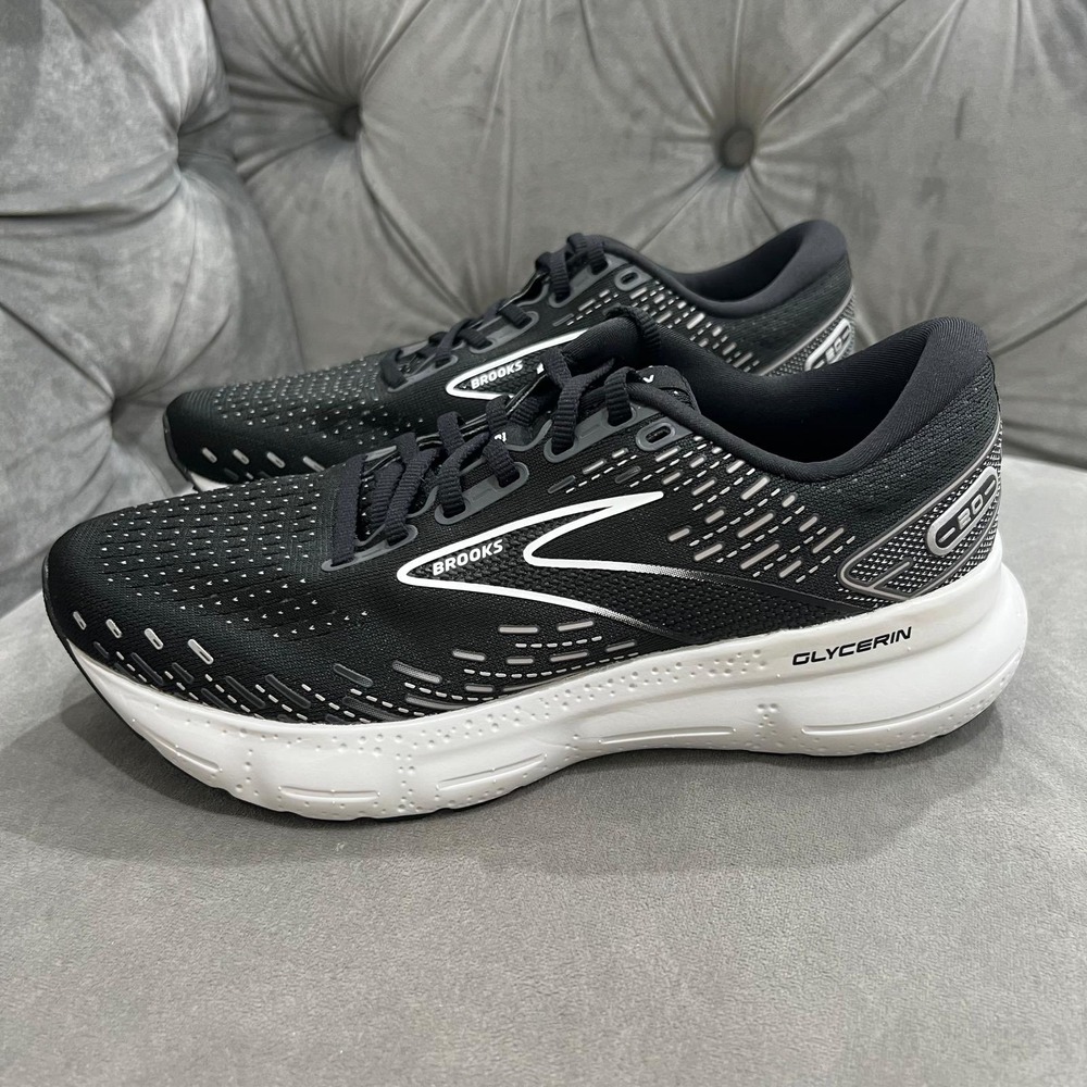 Brooks Glycerin 20 Running Shoes Athletic Sneaker Men 8W Black White 1203691D059